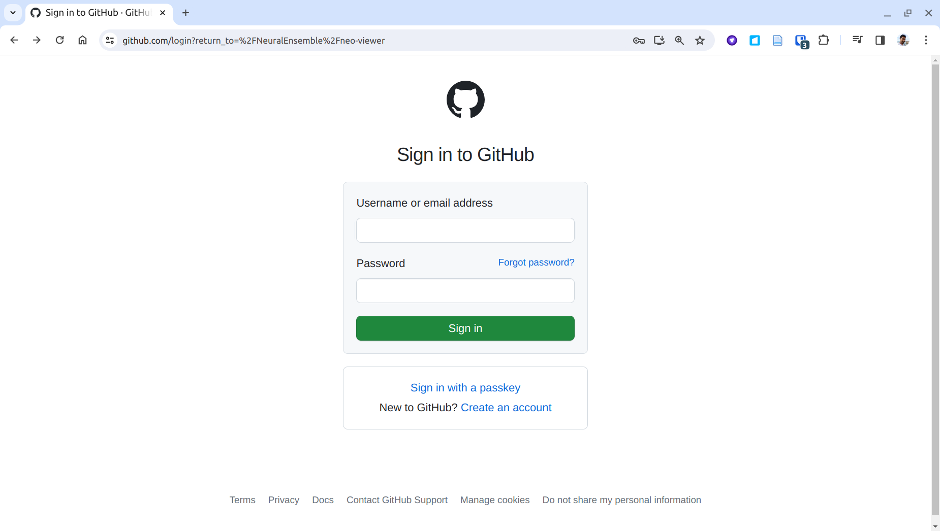 GitHub login